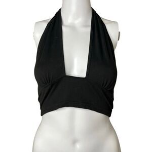 Black Halter Crop Top
